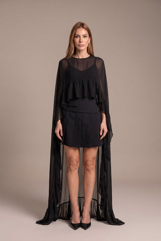 Blusa Capa Mystére De Bretagne - Preto 211303PR01...