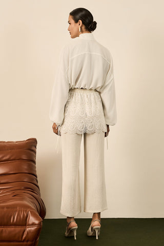 Calça C/ Saia Sobreposiçao - Creme