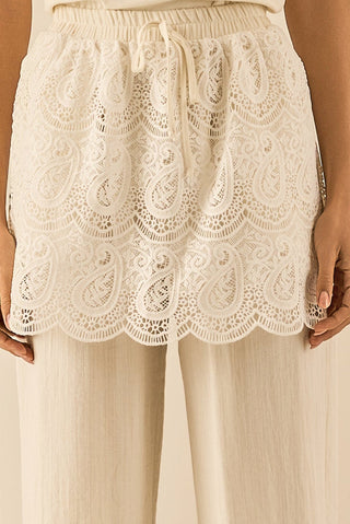 Calça C/ Saia Sobreposiçao - Creme