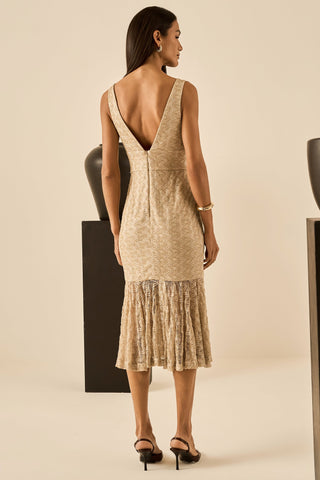 Vestido Midi Trico Gold - Gold