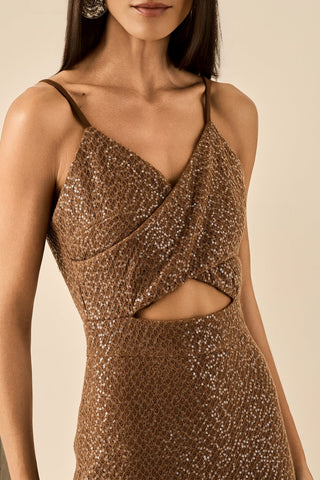 Vestido Mirage Glow - Caramelo