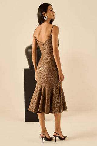 Vestido Mirage Glow - Caramelo
