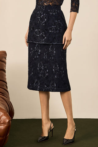 Conjunto Elegante De Renda - Marinho