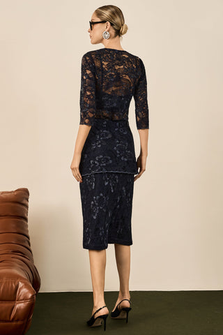 Conjunto Elegante De Renda - Marinho