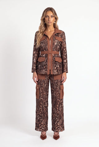 Conjunto Parka E Calca Tule Exclusivo - Marron - frente