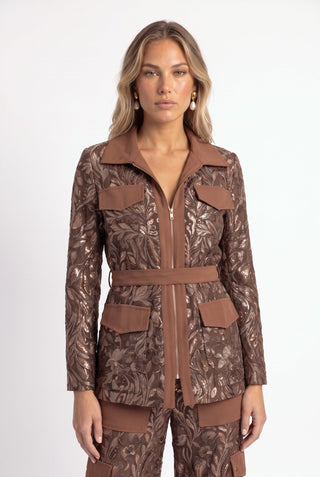 Conjunto Parka E Calca Tule Exclusivo - Marron - pose