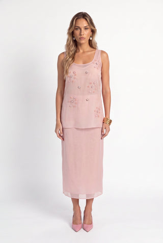 Saia Em Organza - Rosa Claro - frente