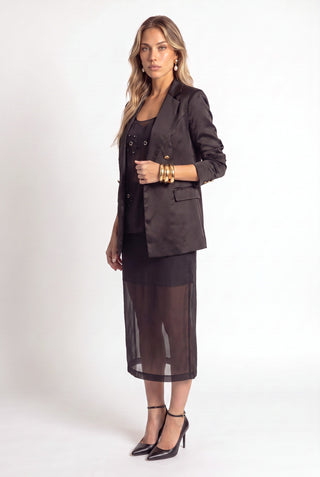 Saia Em Organza - Preto - pose
