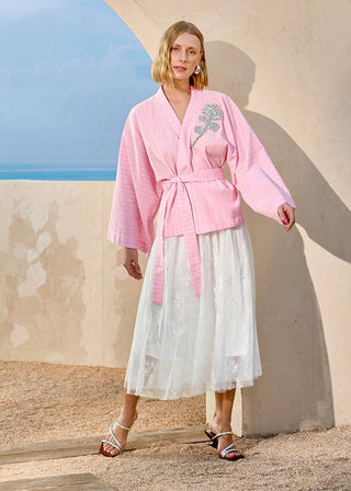 Saia Tule Bordada - Off White 261408BR03 OFF..