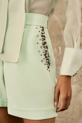 Short Alfaiataria Bordado - Menta