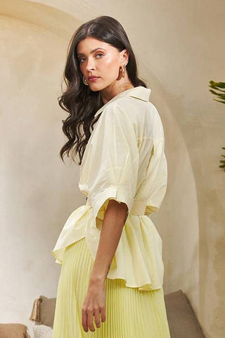 Blusa Bata C/ Pregas - Manteiga 211466BG20