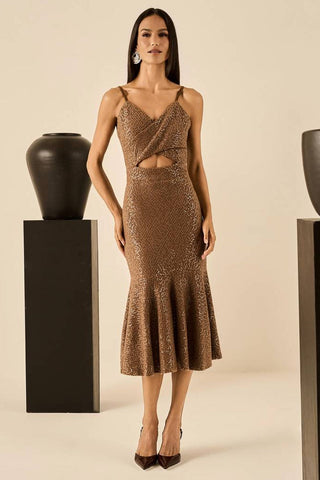Vestido Mirage Glow - Caramelo