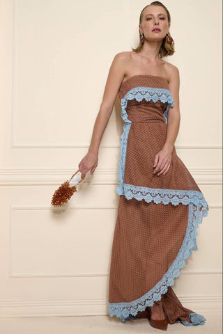 Vestido Midi Tule Poa - Bege 421504BG01..