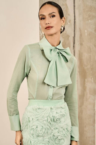 Camisa Botões C/ Faixa - Menta Fresh