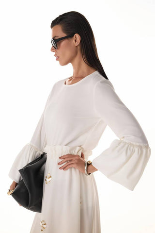 Blusa Mangas Recorte Balone - Off White