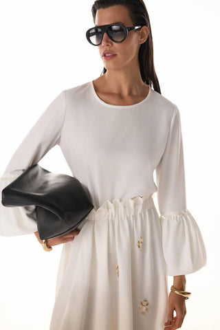 Blusa Mangas Recorte Balone - Off White