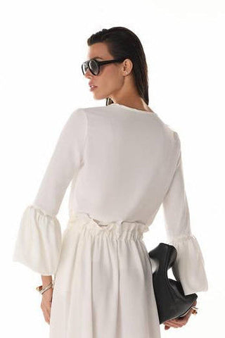 Blusa Mangas Recorte Balone - Off White