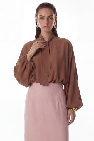 Blusa Cropped Moderna - Caramelo