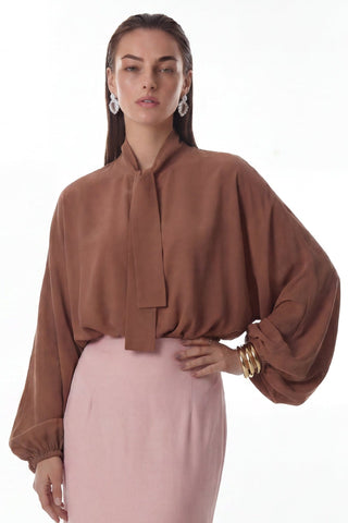 Blusa Cropped Moderna - Caramelo